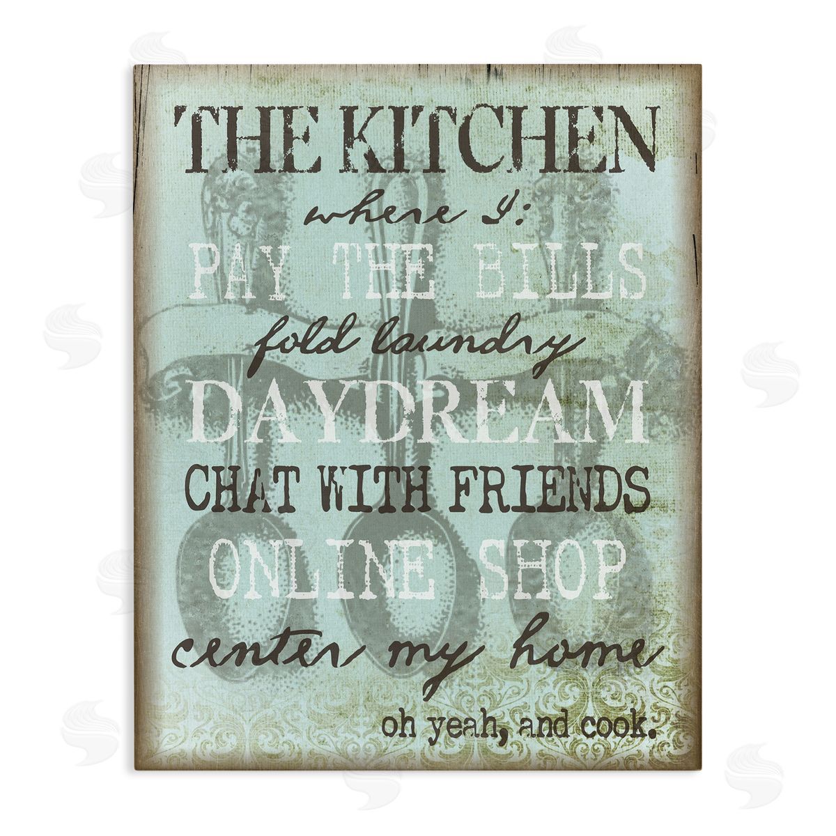 Graffitee Studios Humorous Kitchen List Sign Vintage Weathered  Stretched Canvas Wall Art Print