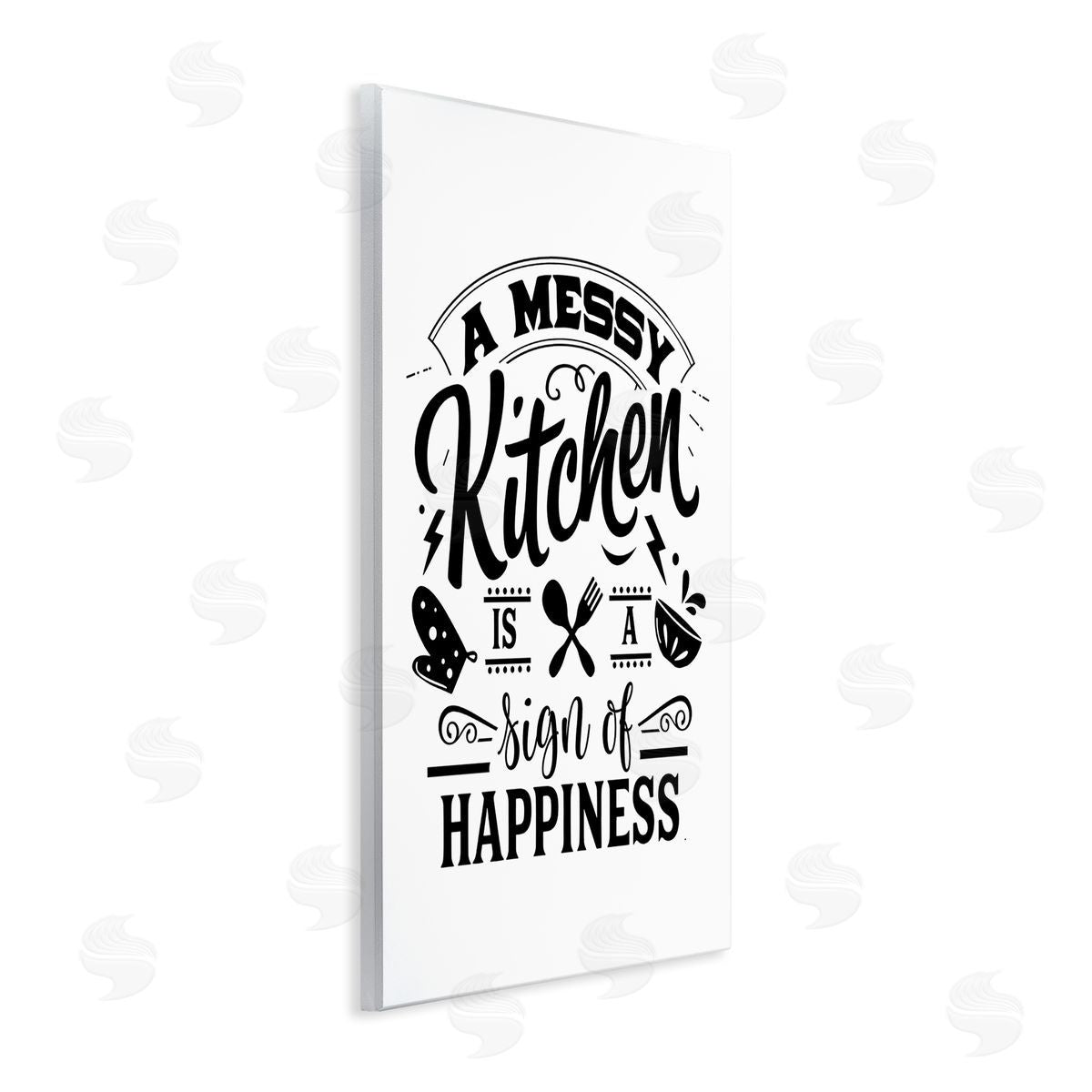 Lettered and Lined Kitchen Happiness Retro Casual Silverware Wall Plaque Art Print