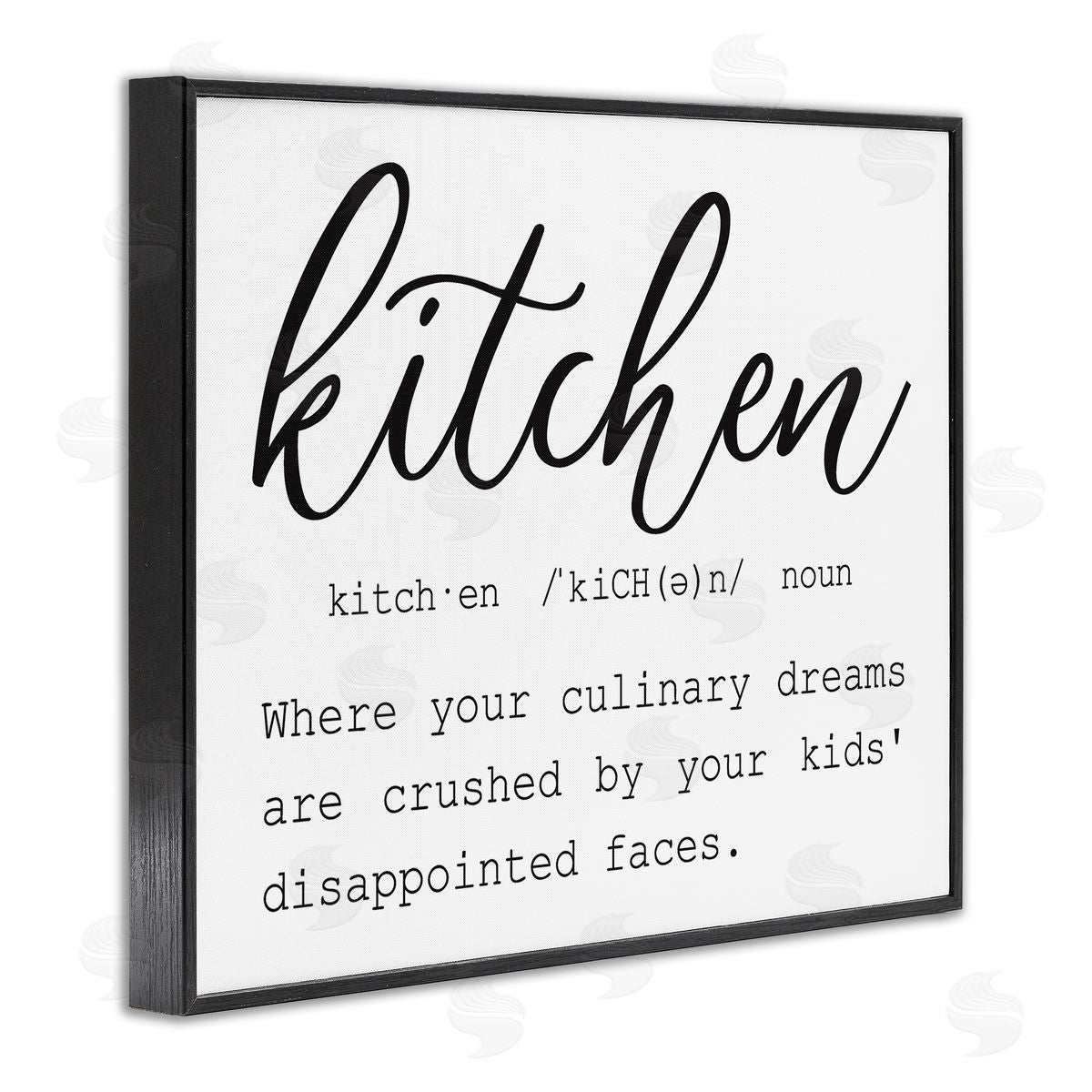Lettered and Lined Funny Kitchen Phrase Definition Cooking Typography Black Framed Giclee Wall Art Print