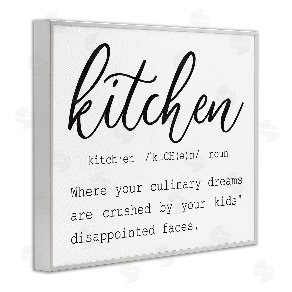 Lettered and Lined Funny Kitchen Phrase Definition Cooking Typography White Framed Giclee Wall Art Print