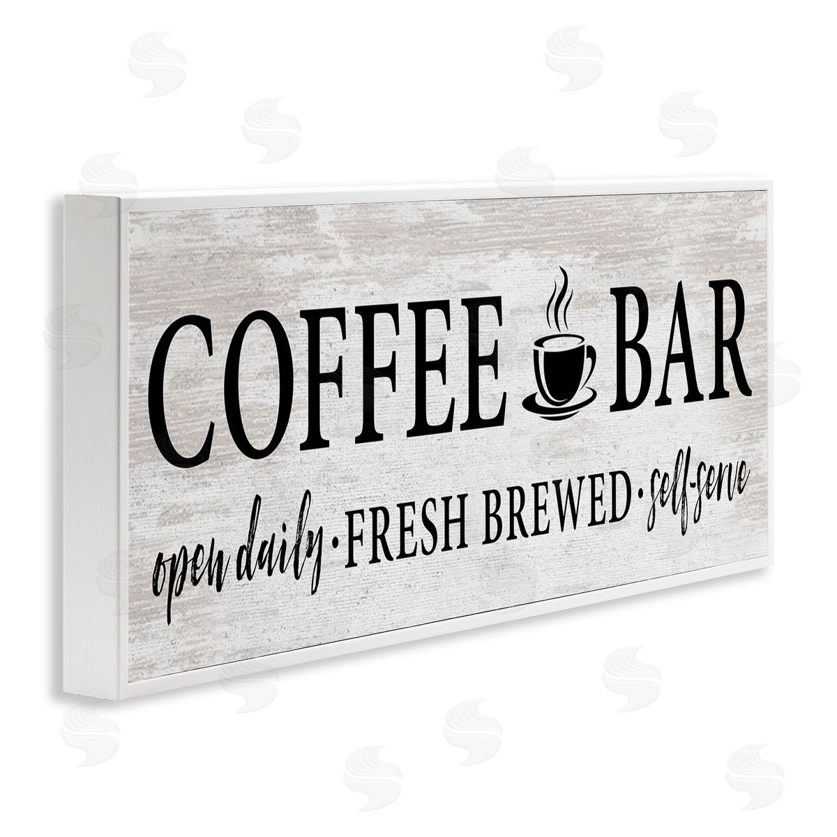 Coffee Bar Cafe Rustic Sign White Frame Print Wall Art, Home Decor by Lettered and Lined
