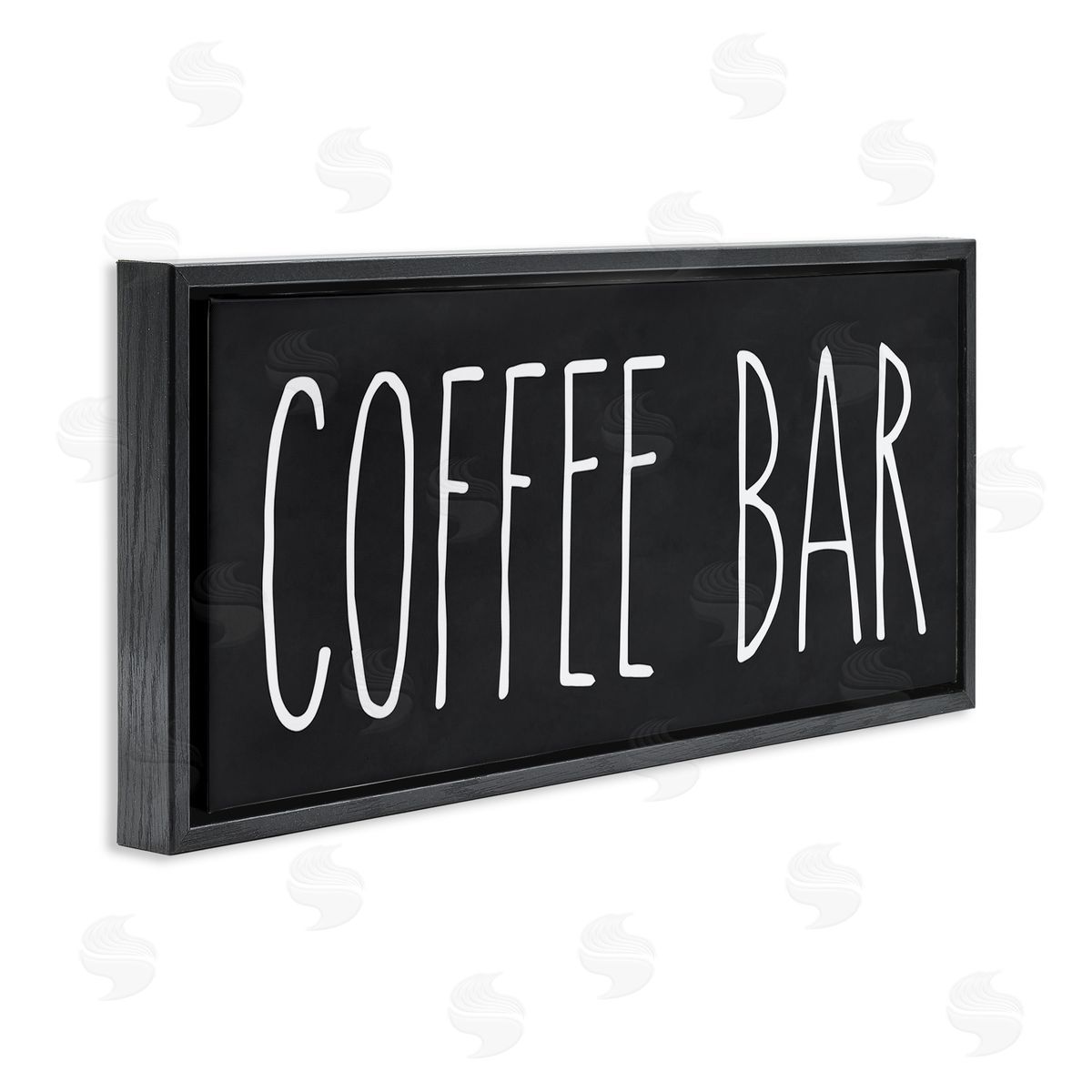 Coffee Bar Casual Text Black Floating Frame Canvas Wall Art, Home Decor by Lettered and Lined