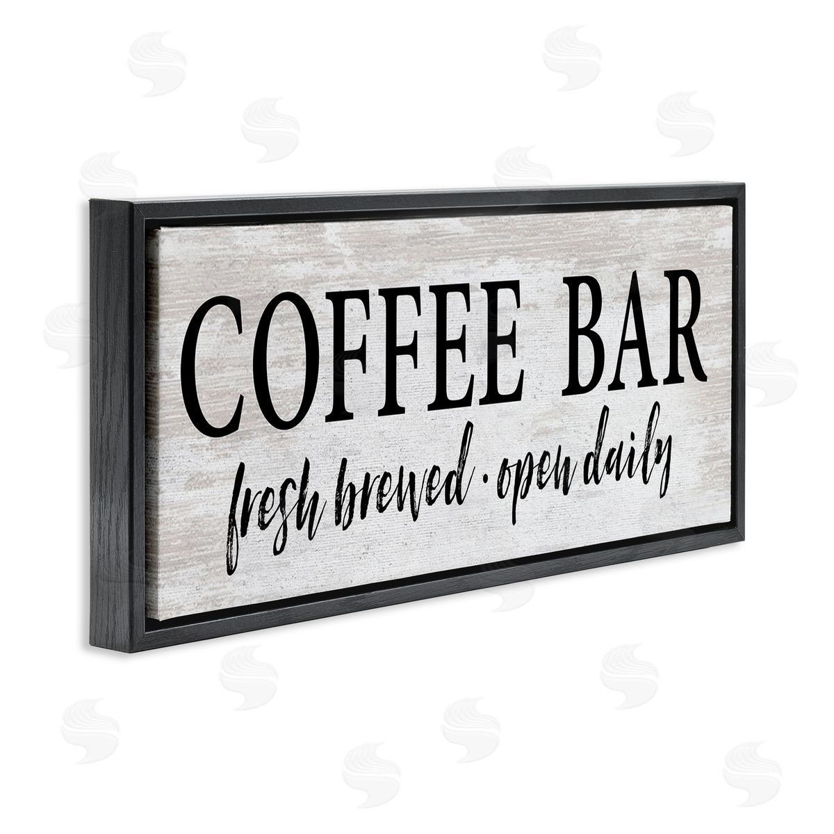 Lettered and Lined Coffe_sidee Bar Open Sign Rustic Grain Pattern 