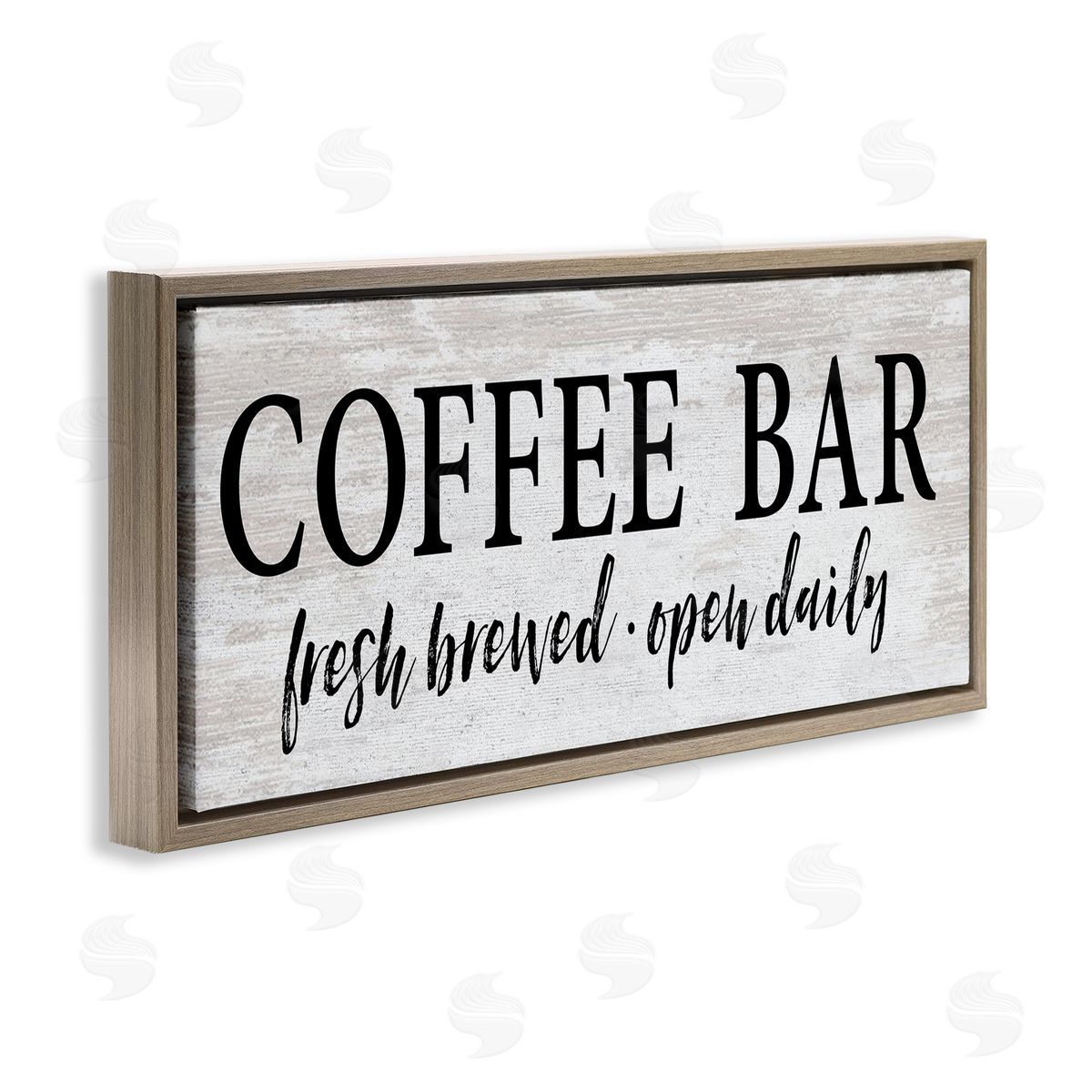 Lettered and Lined Coffe_sidee Bar Open Sign Rustic Grain Pattern 