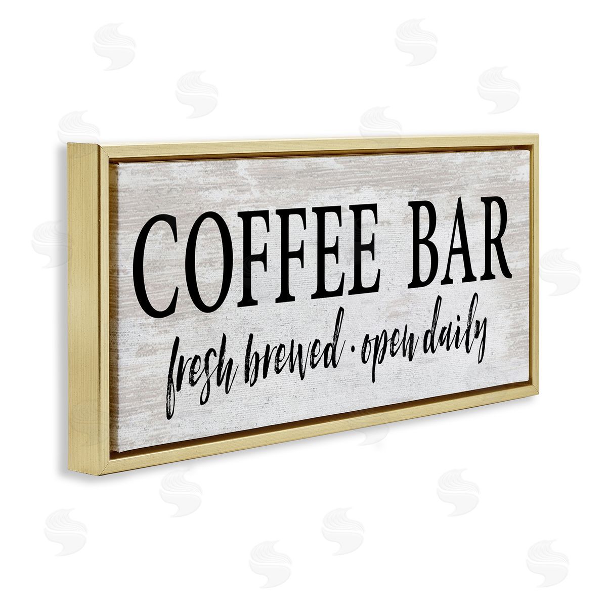 Lettered and Lined Coffe_sidee Bar Open Sign Rustic Grain Pattern 