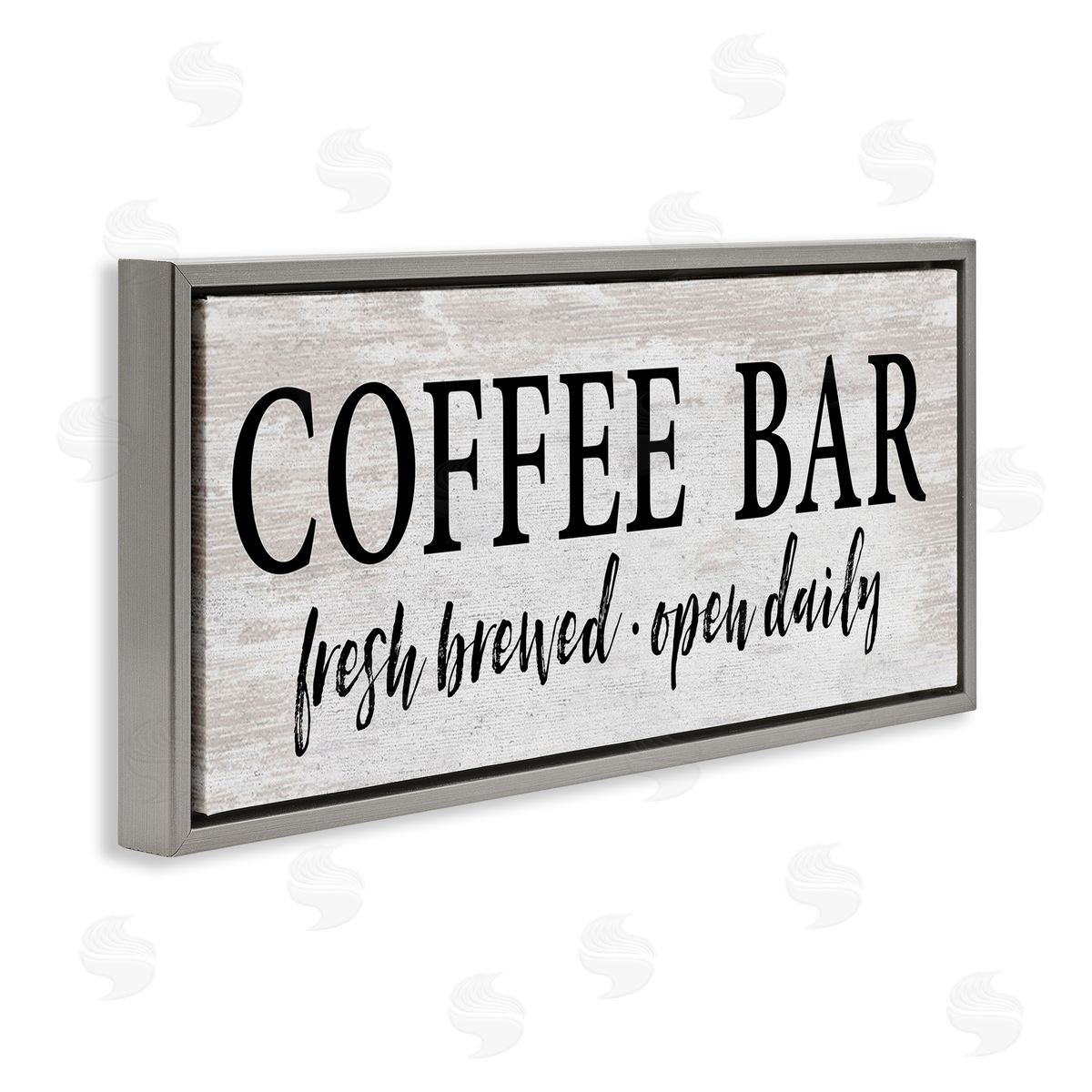 Lettered and Lined Coffe_sidee Bar Open Sign Rustic Grain Pattern 