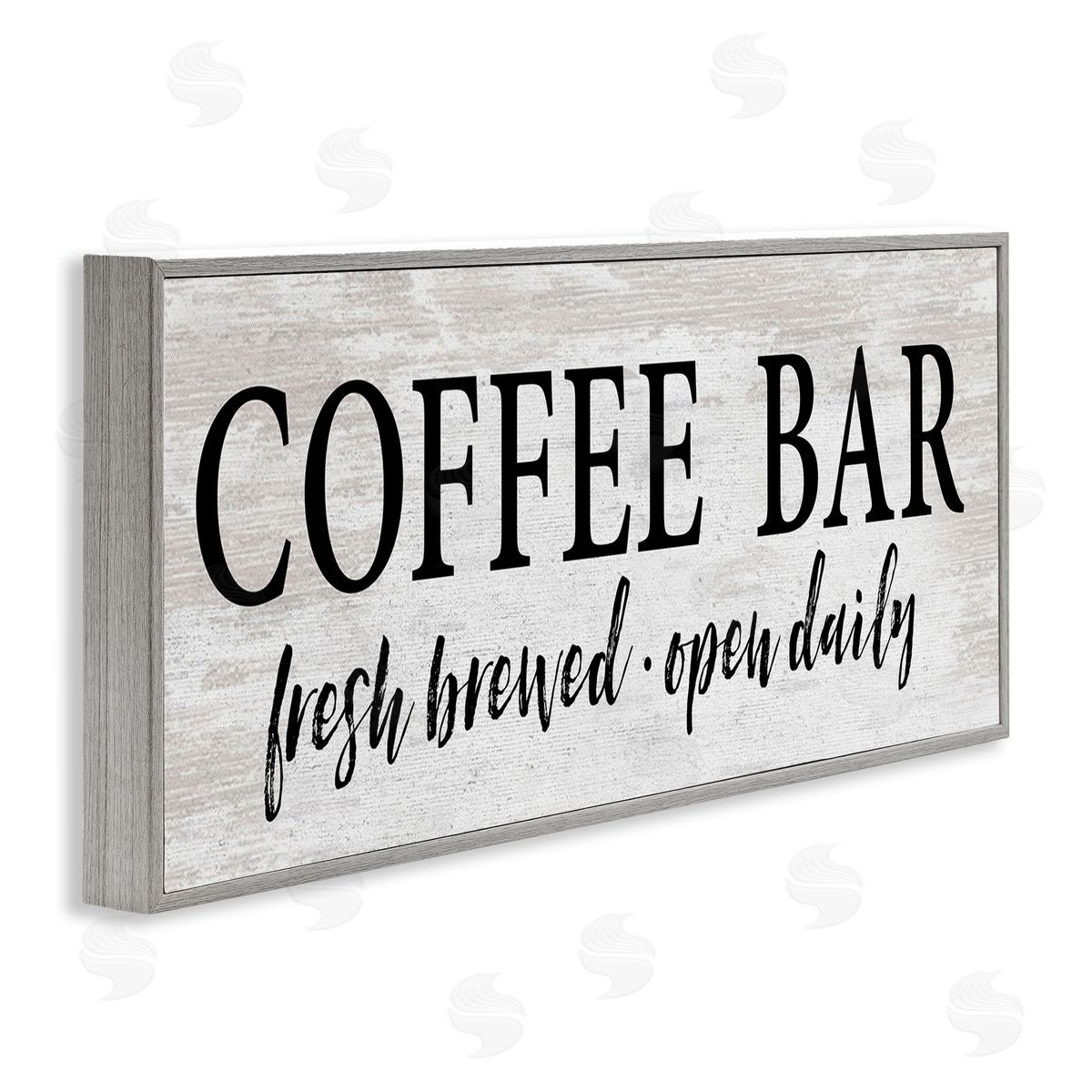 Lettered and Lined Coffe_sidee Bar Open Sign Rustic Grain Pattern 