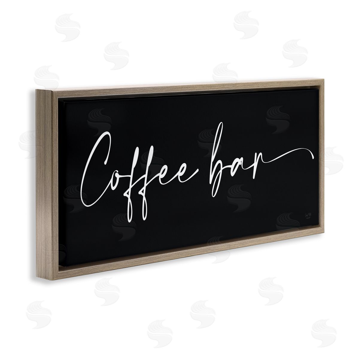 Coffee Bar Classy Script Brown Floating Frame Canvas Wall Art, Home Decor by Lux + Me Designs