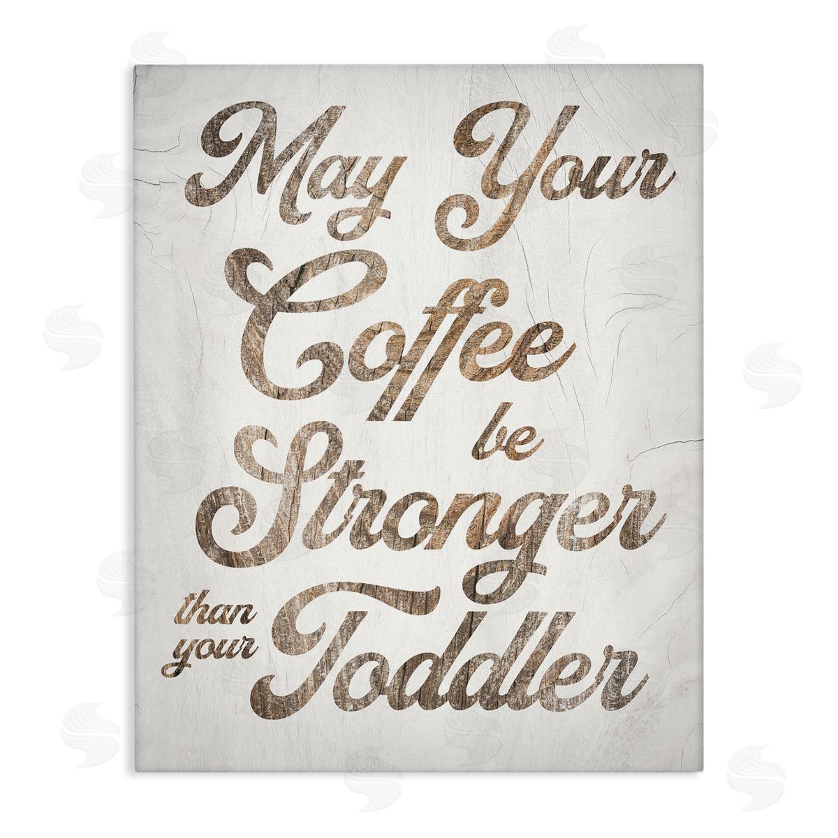 Stupell Studio Strong Coffee Vintage Grain Pattern Kitchen Typography  Stretched Canvas Wall Art Print