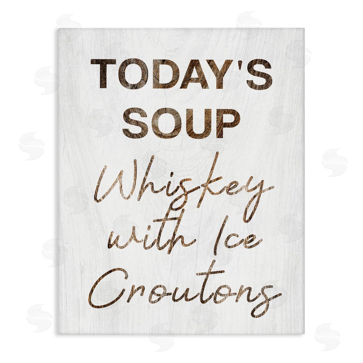 Stupell Studio Whiskey & Ice Croutons Witty Kitchen Cocktail Phrase Stretched Canvas Wall Art Print