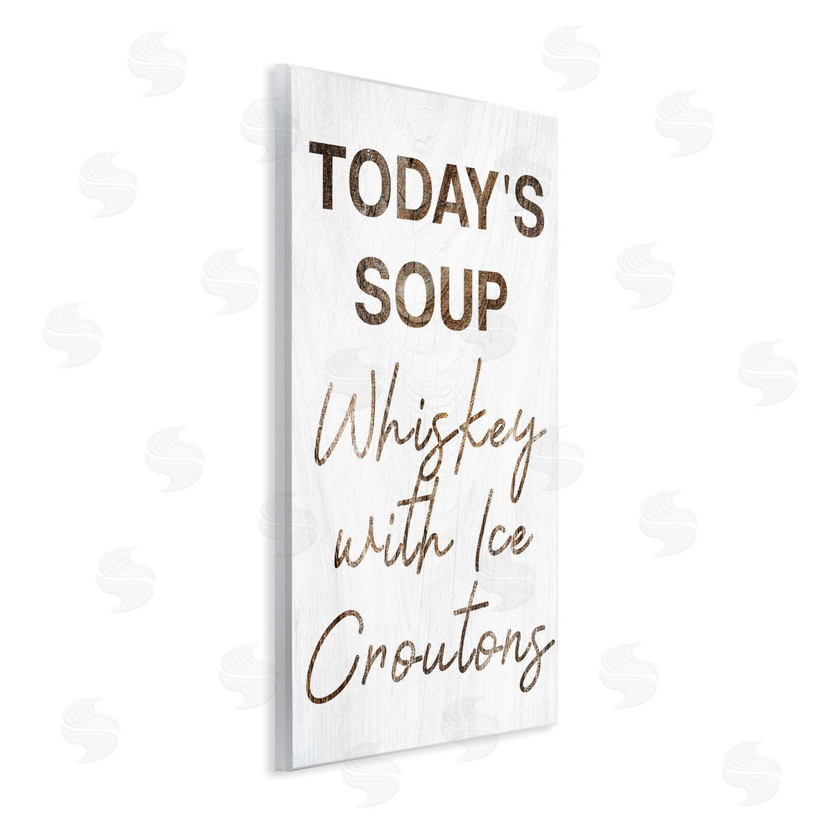 Stupell Studio Whiskey & Ice Croutons Witty Kitchen Cocktail Phrase Wall Plaque Art Print