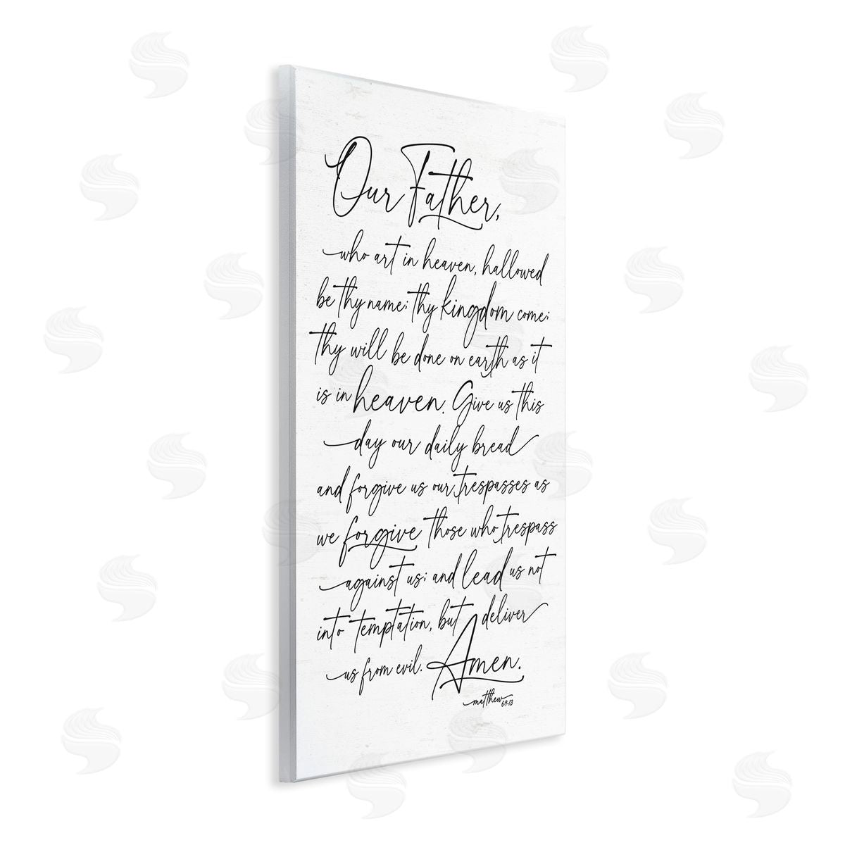 Lettered and Lined Our Father Religious Prayer Reading Spiritual Scripture Wall Plaque Art Print