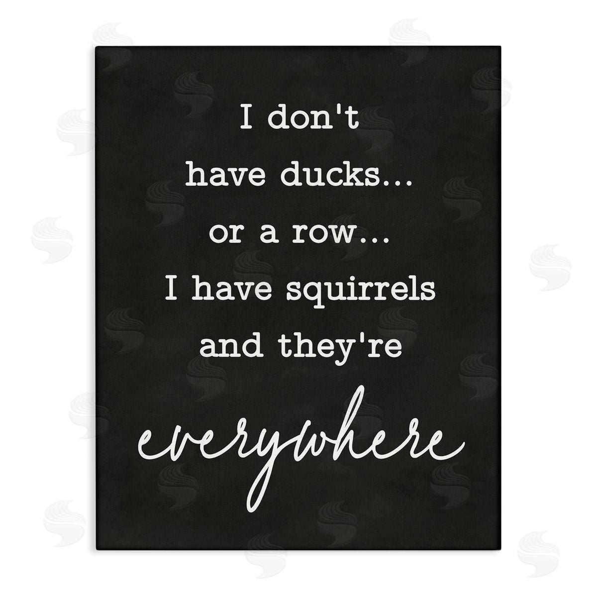 Lettered and Lined Witty Ducks In A Row Phrase Humorous Typography  Stretched Canvas Wall Art Print