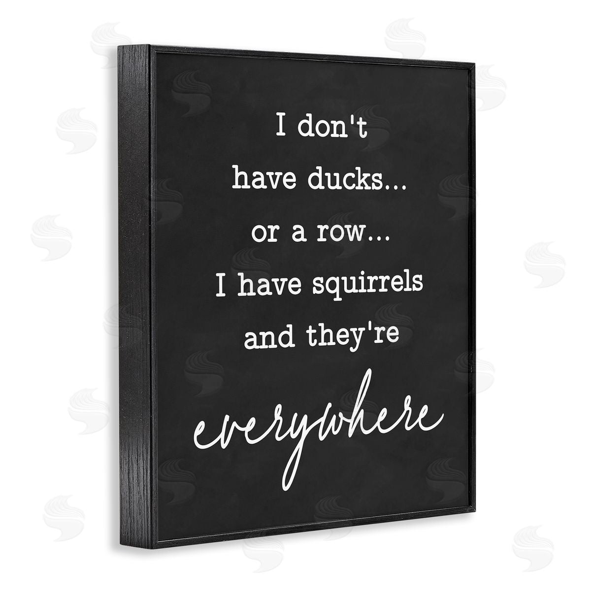 Lettered and Lined Witty Ducks In A Row Phrase Humorous Typography  Black Framed Giclee Wall Art Print