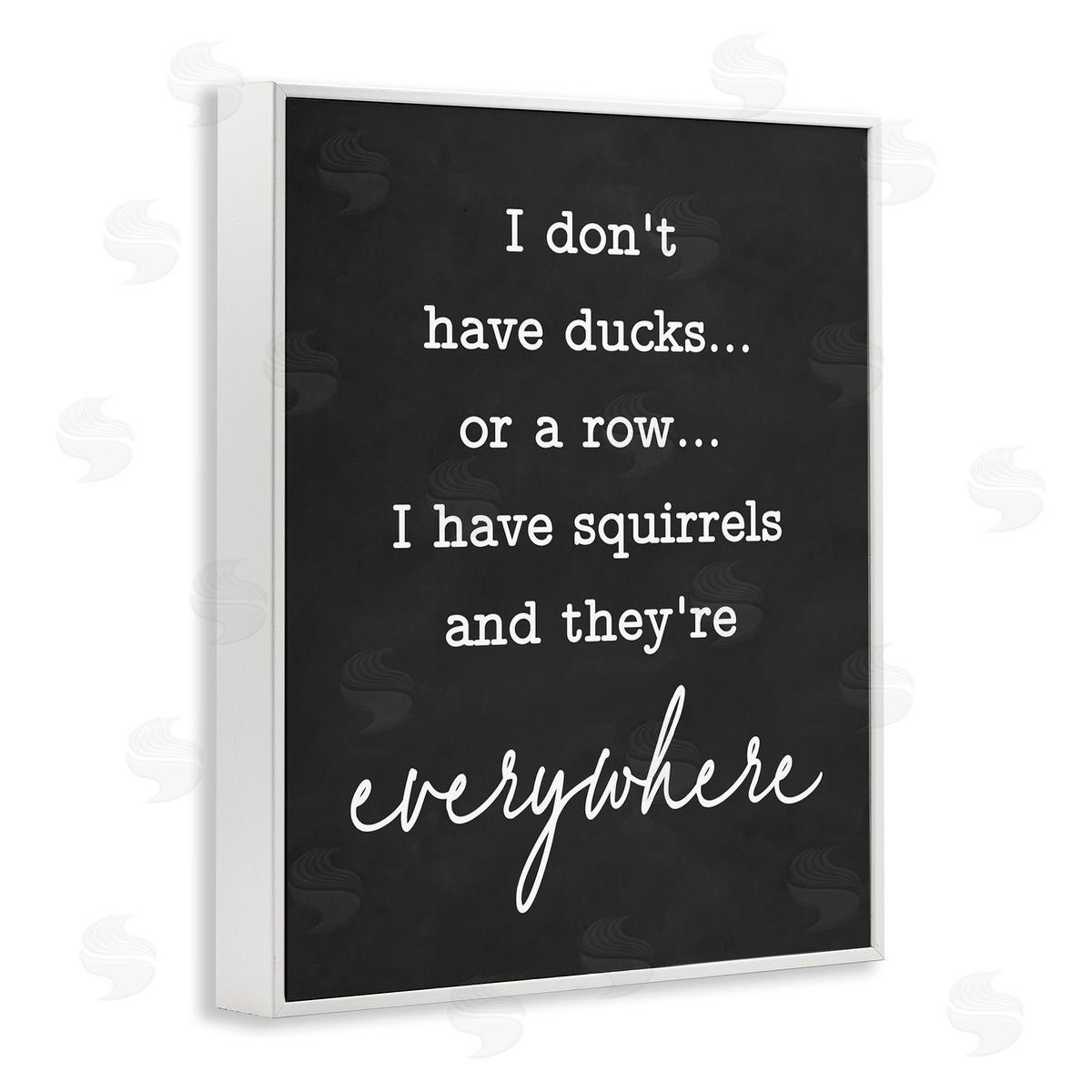 Lettered and Lined Witty Ducks In A Row Phrase Humorous Typography  White Framed Giclee Wall Art Print