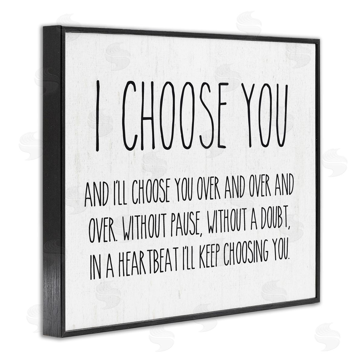 Lettered and Lined I Choose You Romantic Love Quote Casual Typography Black Framed Giclee Wall Art Print