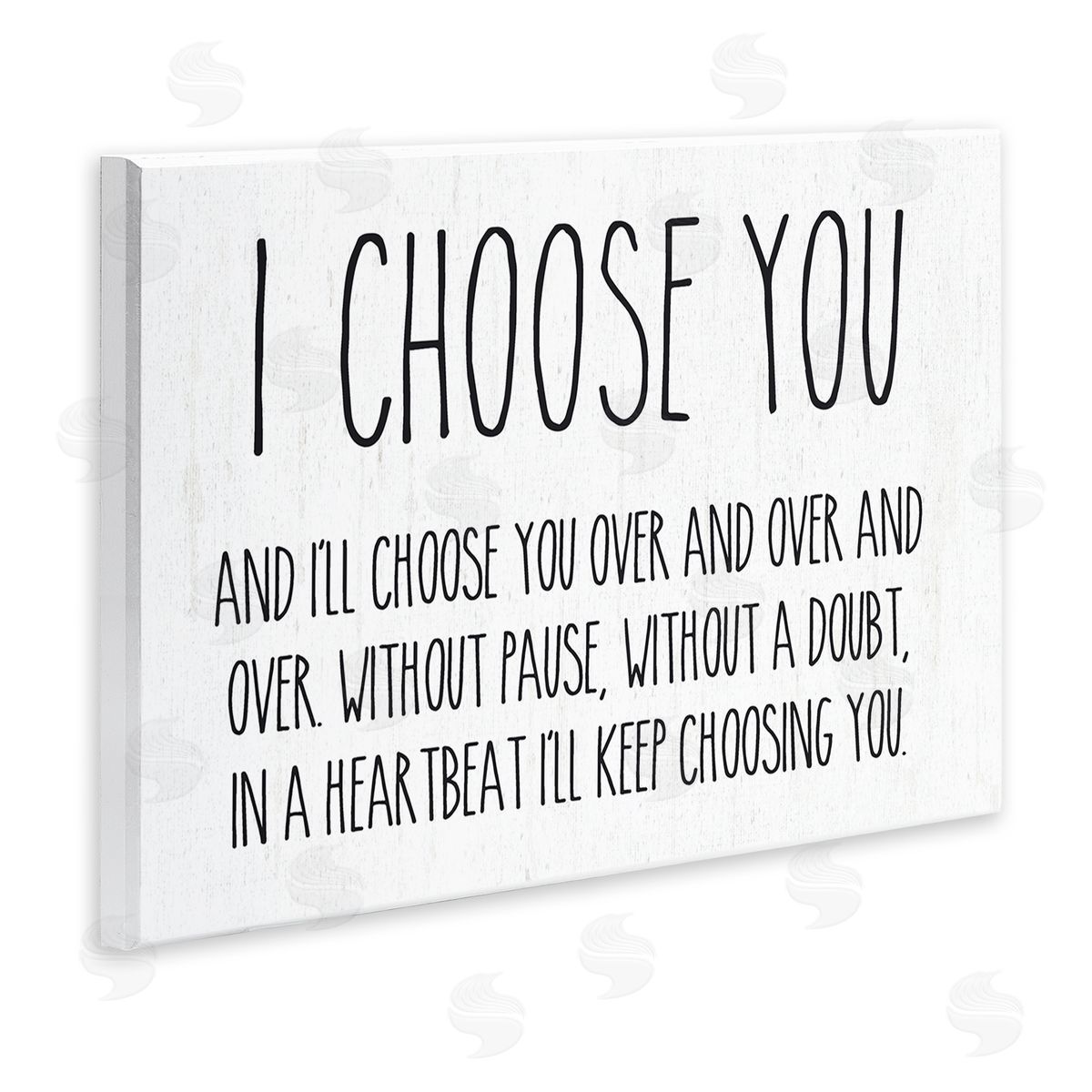 Lettered and Lined I Choose You Romantic Love Quote Casual Typography Wall Plaque Art Print