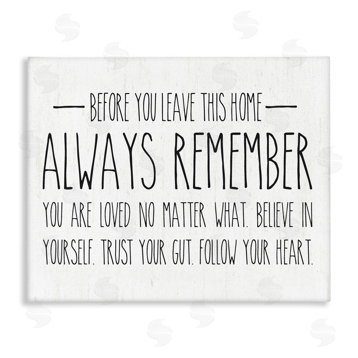 Lettered and Lined Follow Your Heart Motivational Quote Casual Phrase Stretched Canvas Wall Art Print