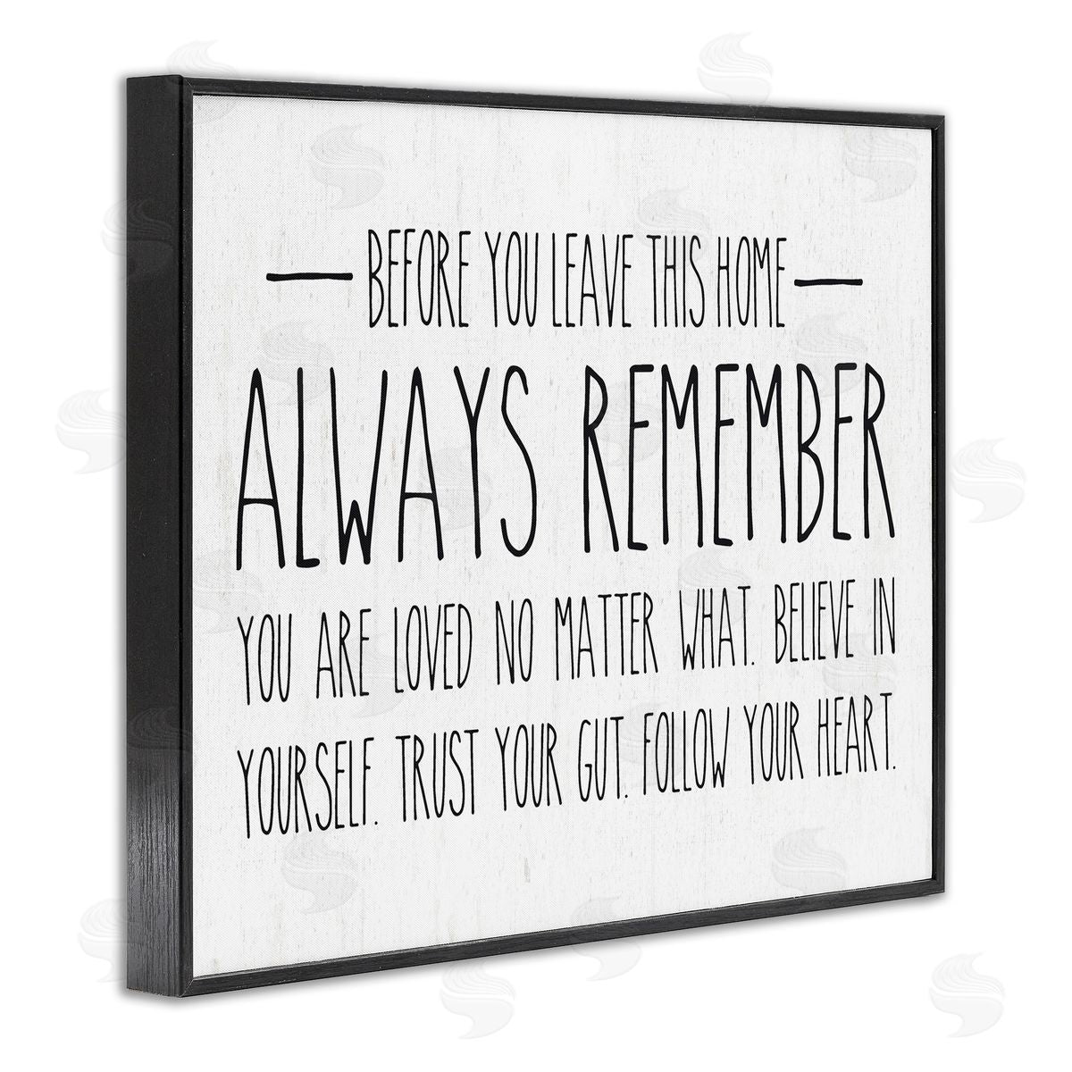 Lettered and Lined Follow Your Heart Motivational Quote Casual Phrase Black Framed Giclee Wall Art Print