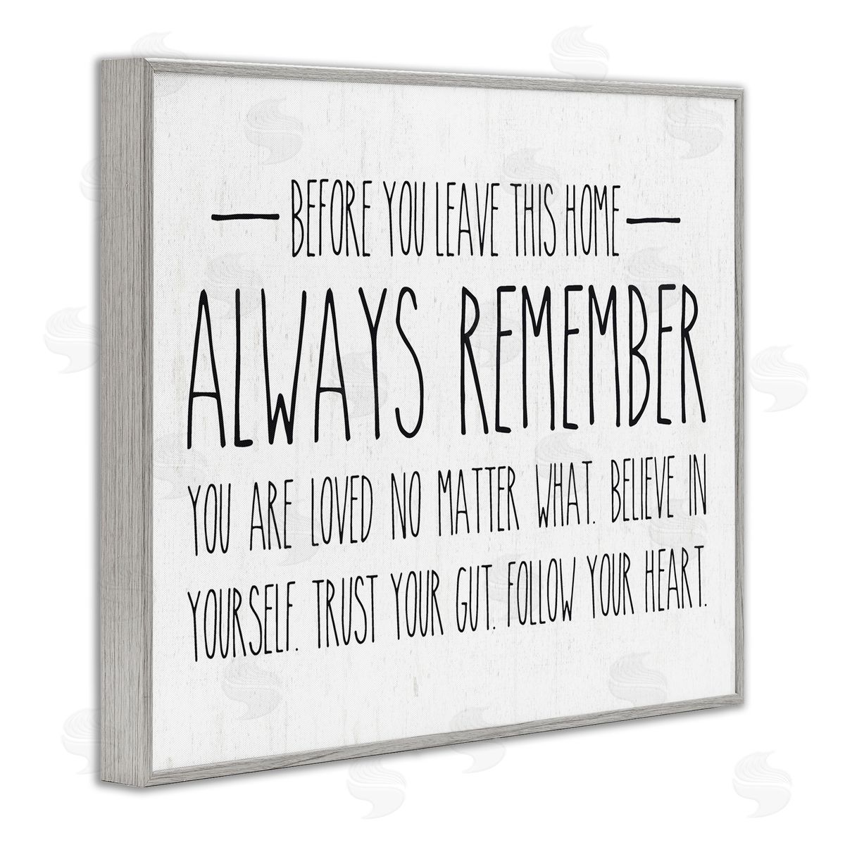 Lettered and Lined Follow Your Heart Motivational Quote Casual Phrase Gray Framed Giclee Wall Art Print