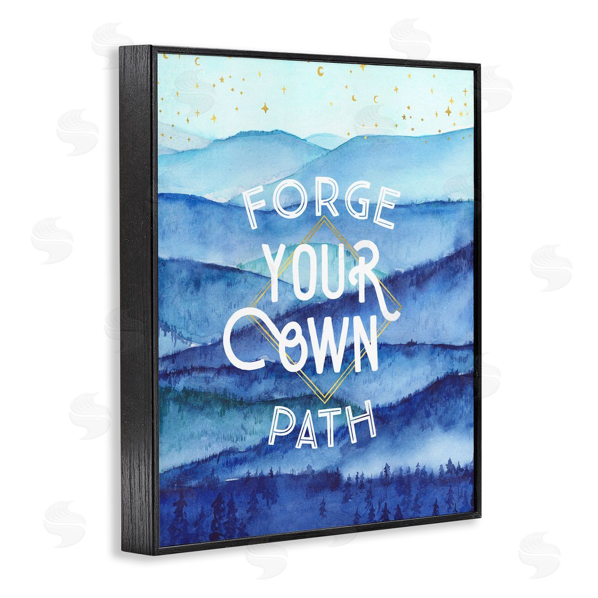 Arrolynn Weiderhold Forge Your Own Path Layered Mountain Peaks Black Framed Giclee Wall Art Print