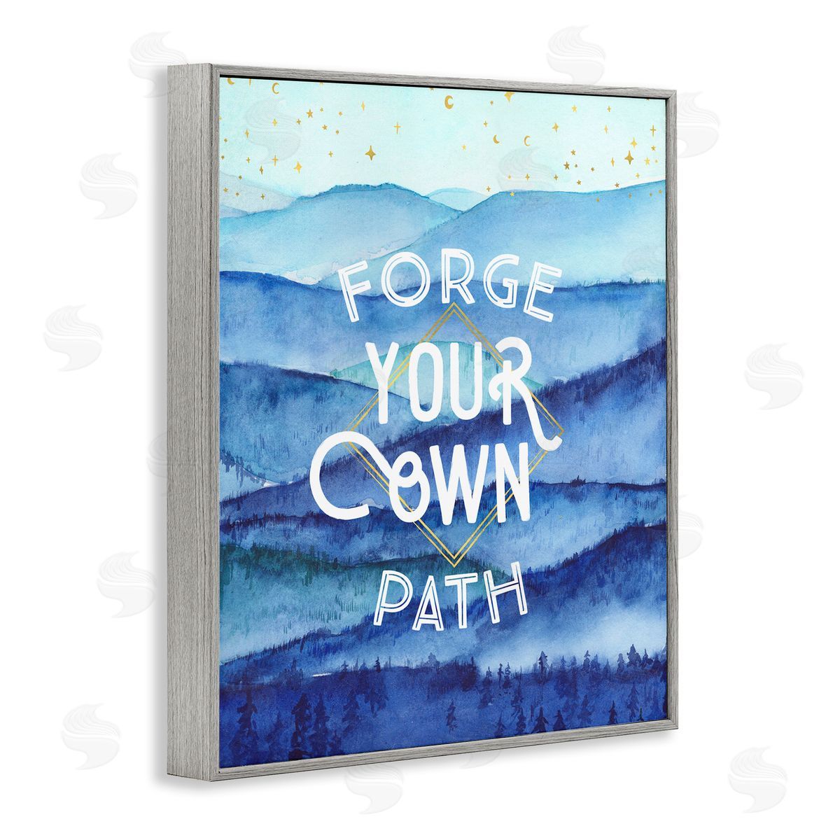 Arrolynn Weiderhold Forge Your Own Path Layered Mountain Peaks Gray Framed Giclee Wall Art Print