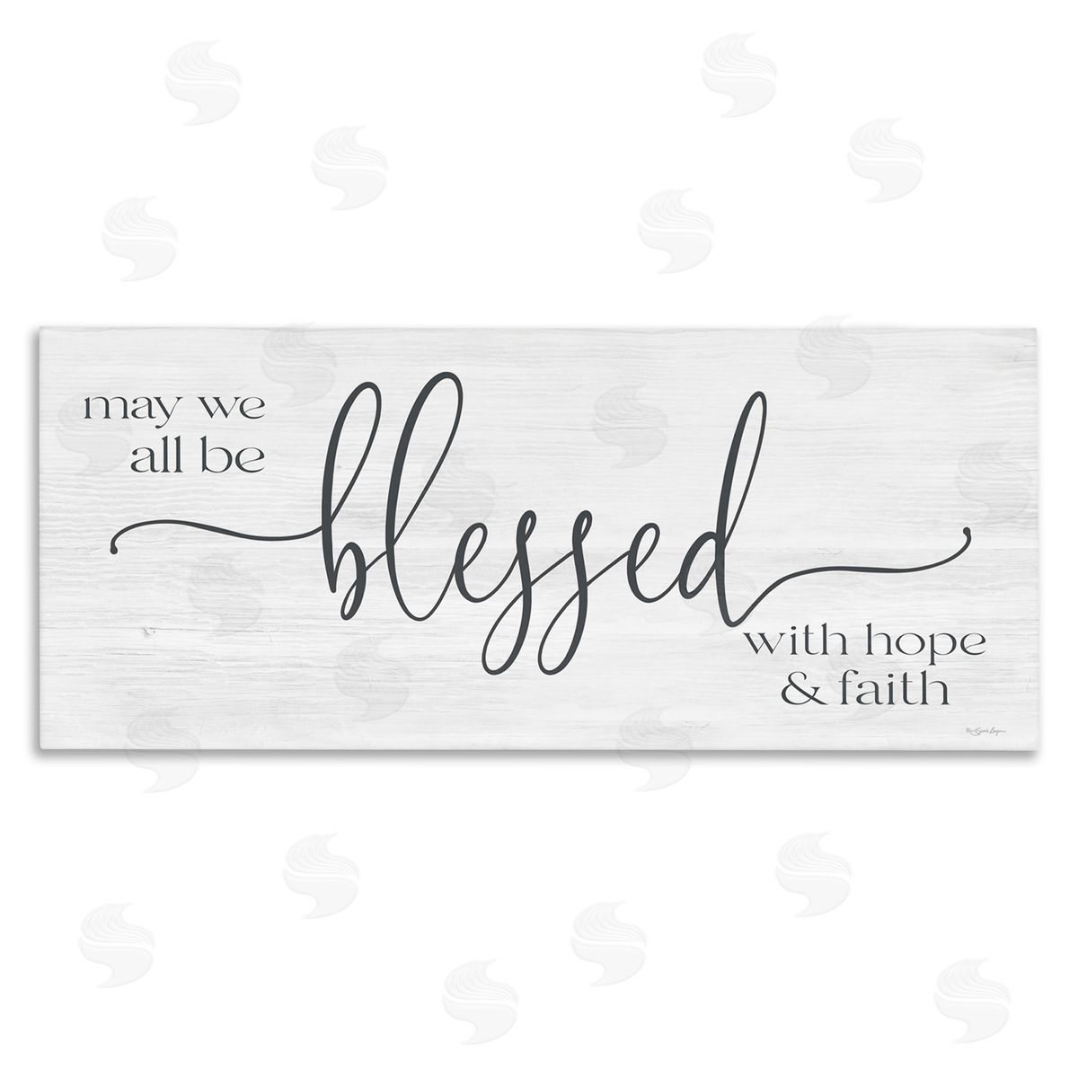 Susie Boyer Hope & Faith Blessed Calligraphy Birch Pattern Phrase