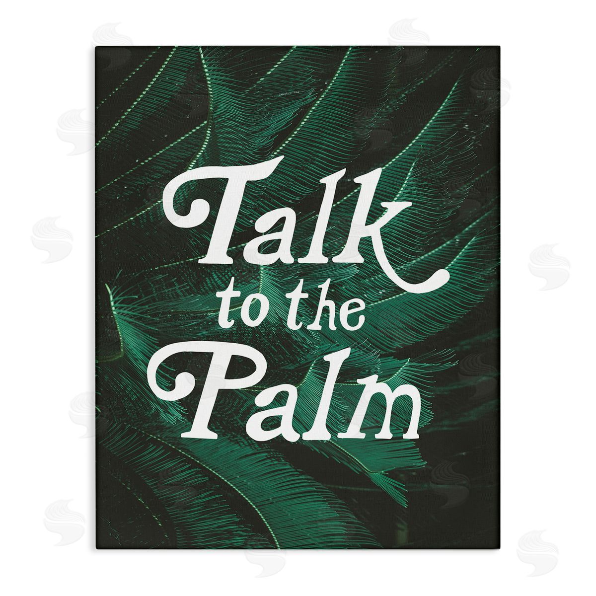 Stupell Studio Talk To Palm Punny Tropical Plant Botanical Leaf  Stretched Canvas Wall Art Print
