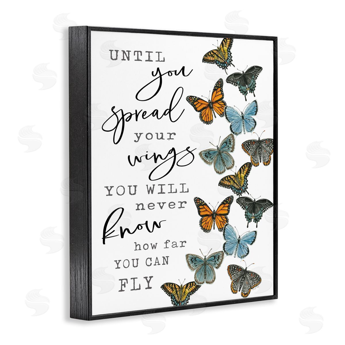 Cindy Jacobs Spread Your Wings Encouraging Butterflies Motivational Quote Black Framed Giclee Wall Art Print