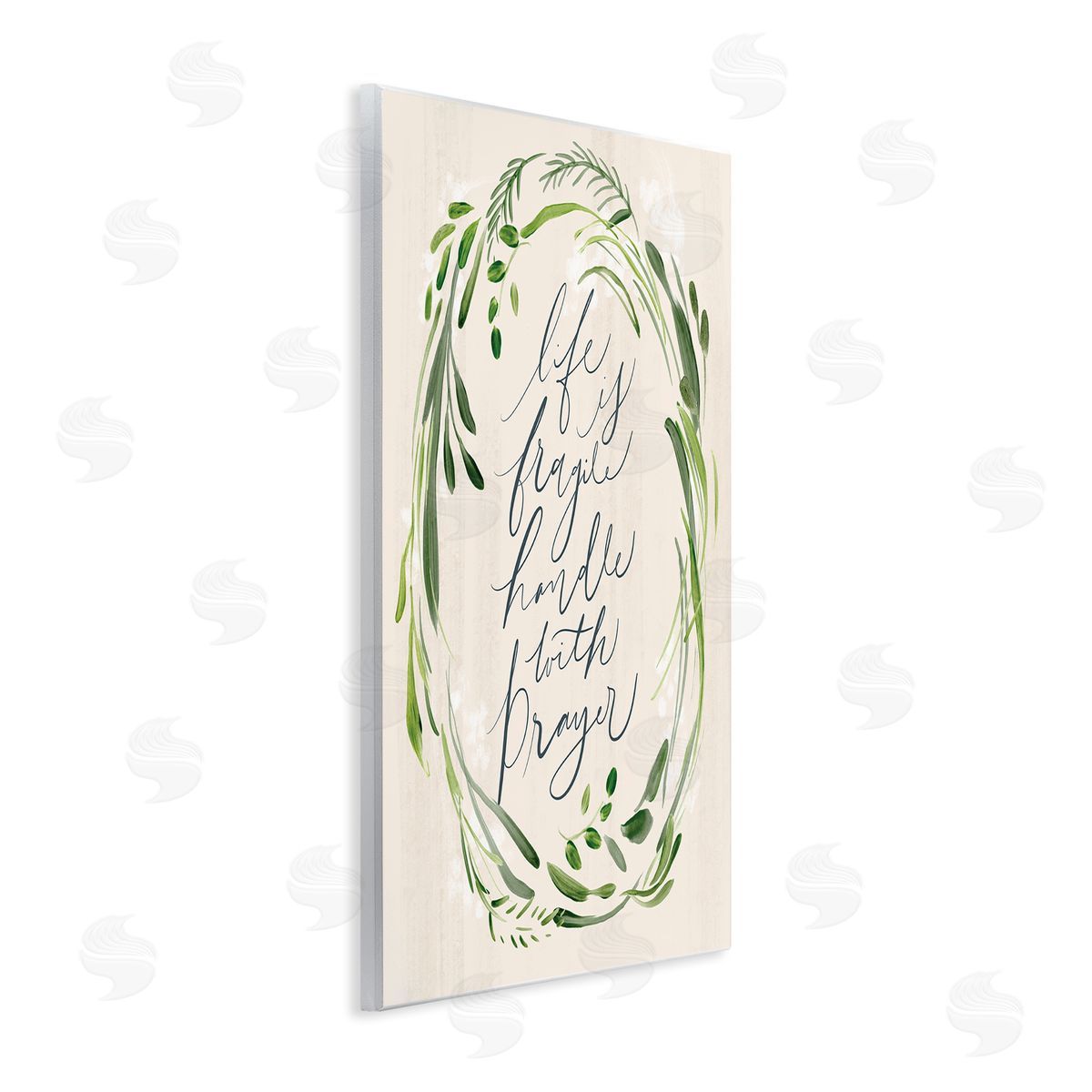 Caverly Smith Religious Prayer Phrase Script Botanical Leaf   Wall Plaque Art Print