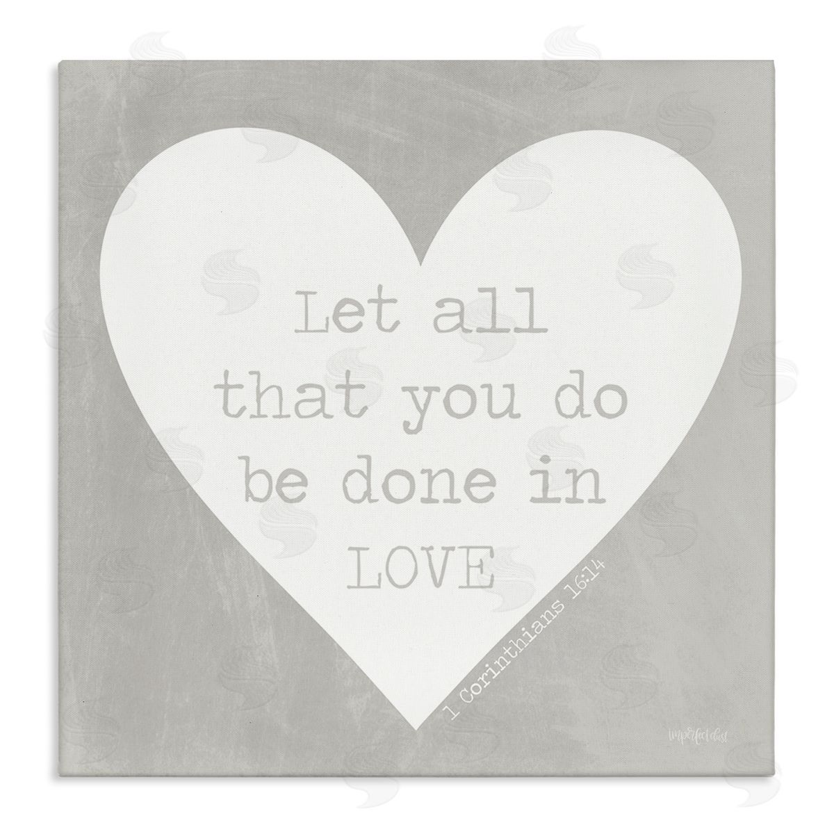 Imperfect Dust Uplifting Religious Quote Bible Verse Heart Shape Stretched Canvas Wall Art Print