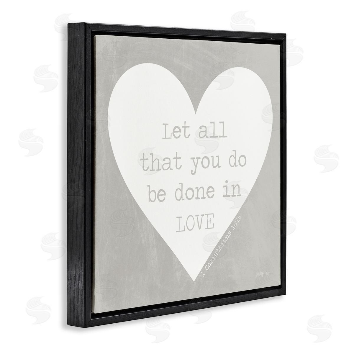 Imperfect Dust Uplifting Religious Quote Bible Verse Heart Shape Black Floating Frame Canvas Wall Art Print
