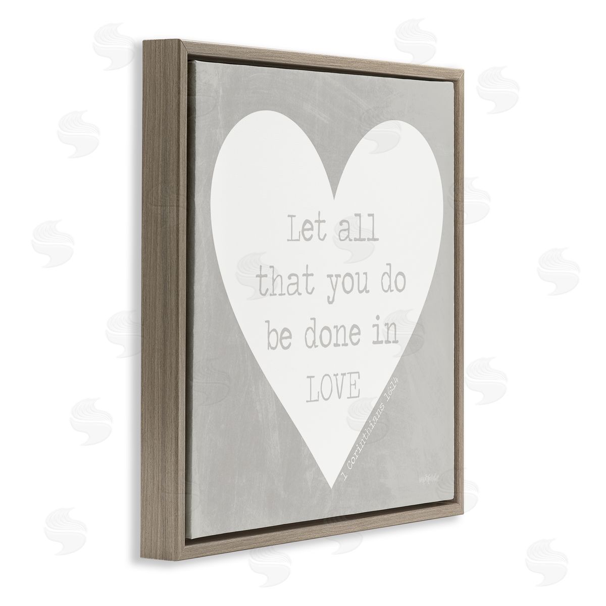 Imperfect Dust Uplifting Religious Quote Bible Verse Heart Shape Brown Floating Frame Canvas Wall Art Print