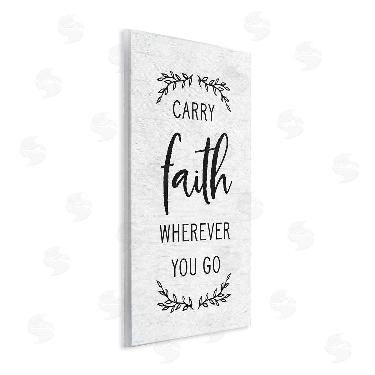 Lettered and Lined Inspirational Faith Quote Religious Rustic Botanicals Wall Plaque Art Print