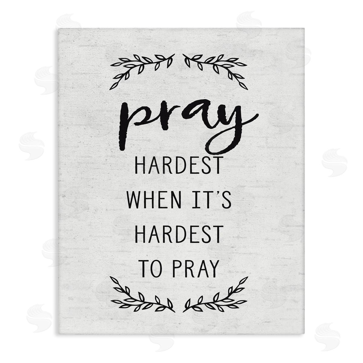 Lettered and Lined Spiritual Prayer Uplifting Religious Quote Rustic Botanicals Stretched Canvas Wall Art Print