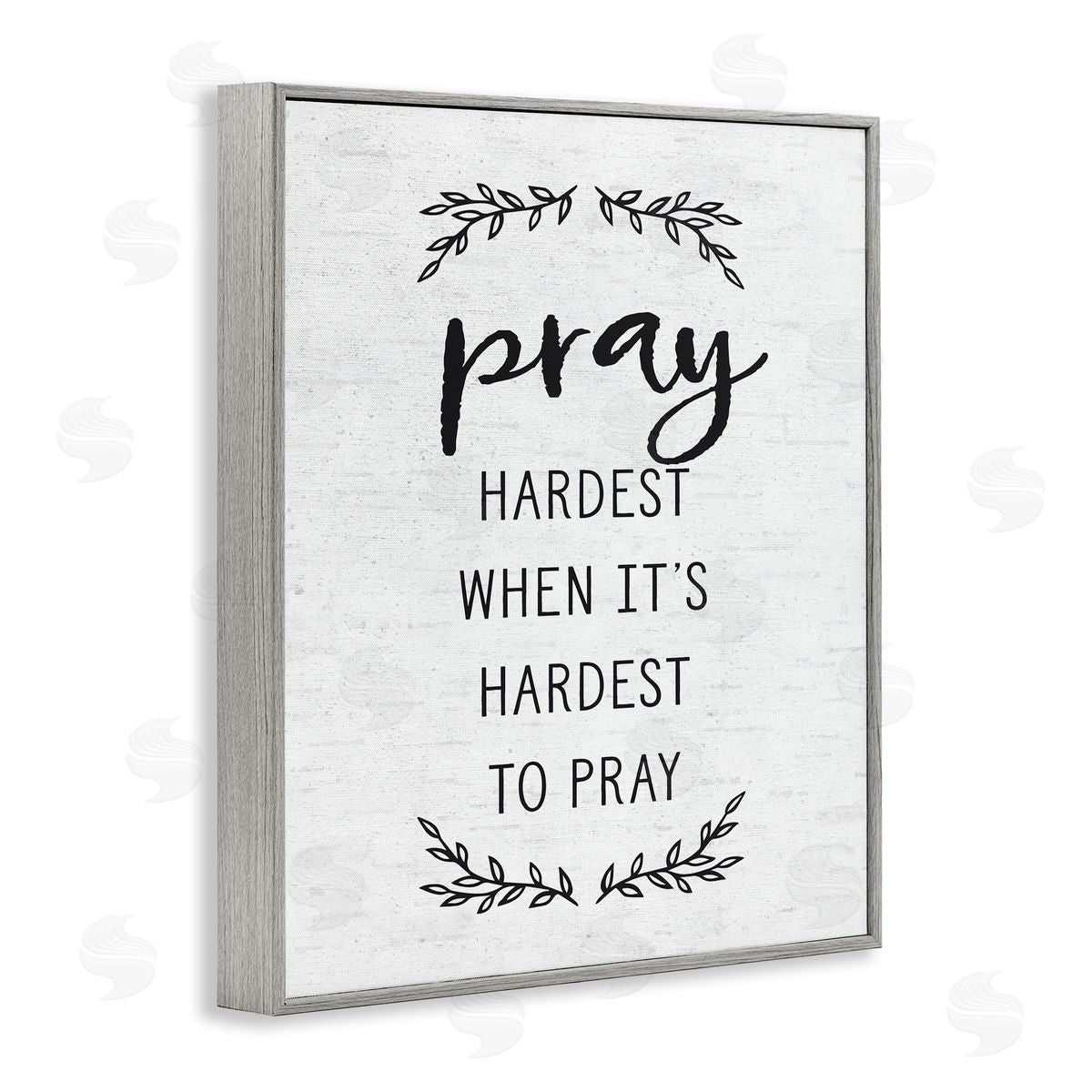 Lettered and Lined Spiritual Prayer Uplifting Religious Quote Rustic Botanicals Gray Framed Giclee Wall Art Print