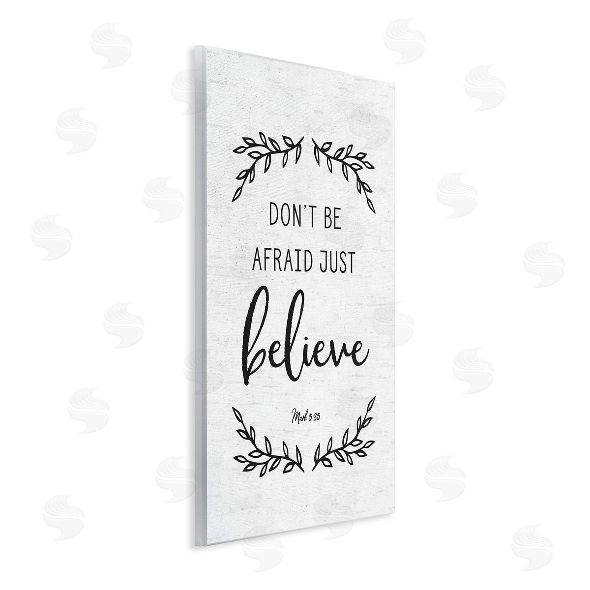 Lettered and Lined Encouraging Scripture Verse Quote Casual Leaf Sprigs Wall Plaque Art Print