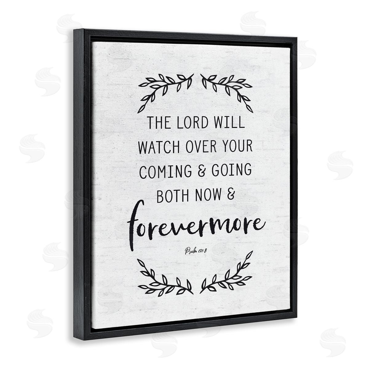 Lettered and Lined Religious Scripture Prayer Comforting Typography Sign Black Floating Frame Canvas Wall Art Print
