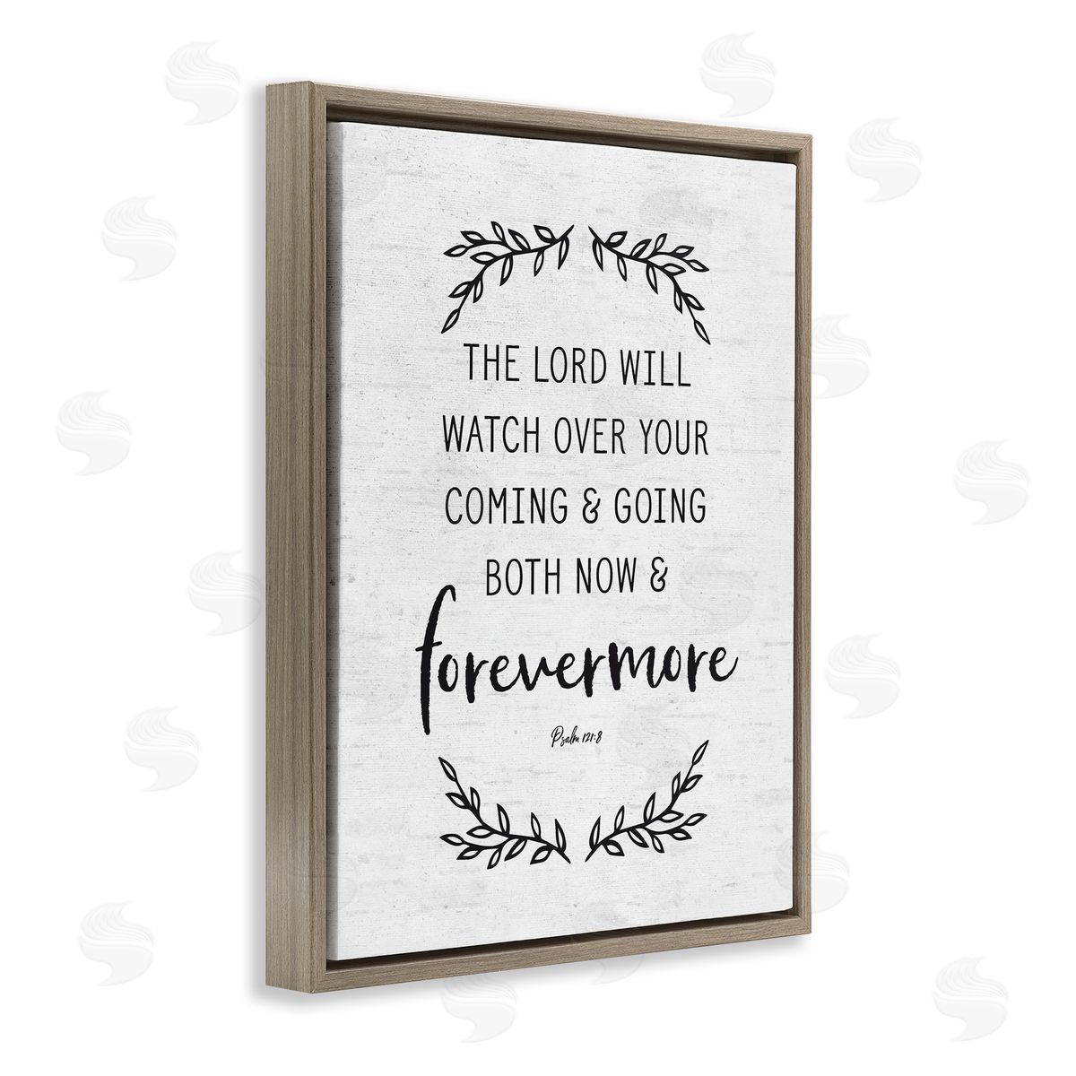 Lettered and Lined Religious Scripture Prayer Comforting Typography Sign Brown Floating Frame Canvas Wall Art Print