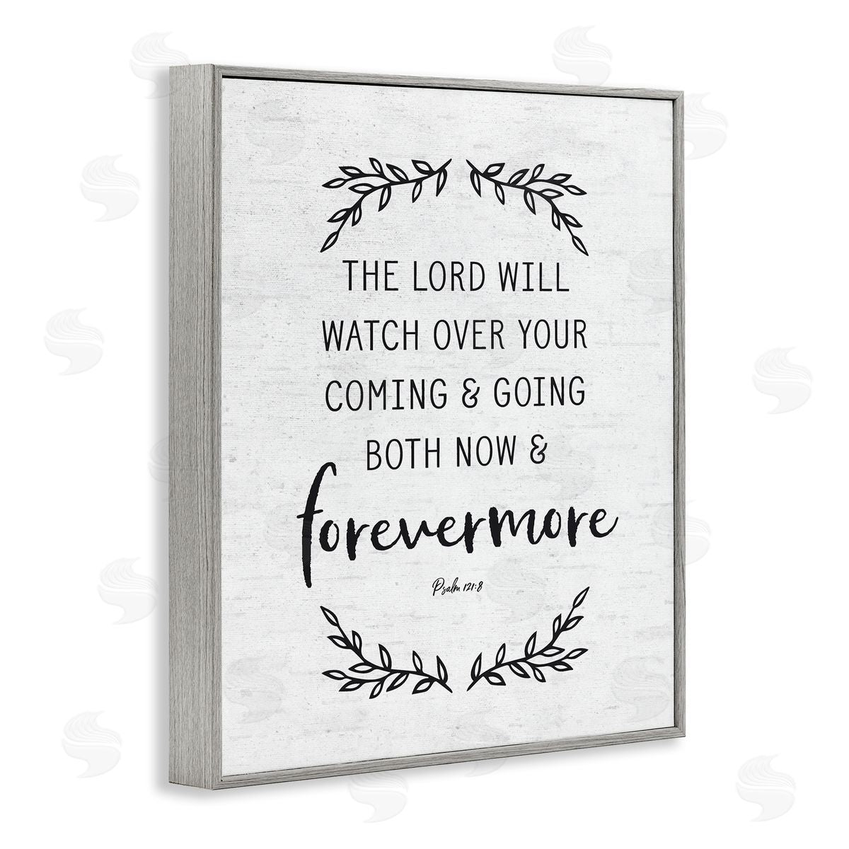 Lettered and Lined Religious Scripture Prayer Comforting Typography Sign Gray Framed Giclee Wall Art Print