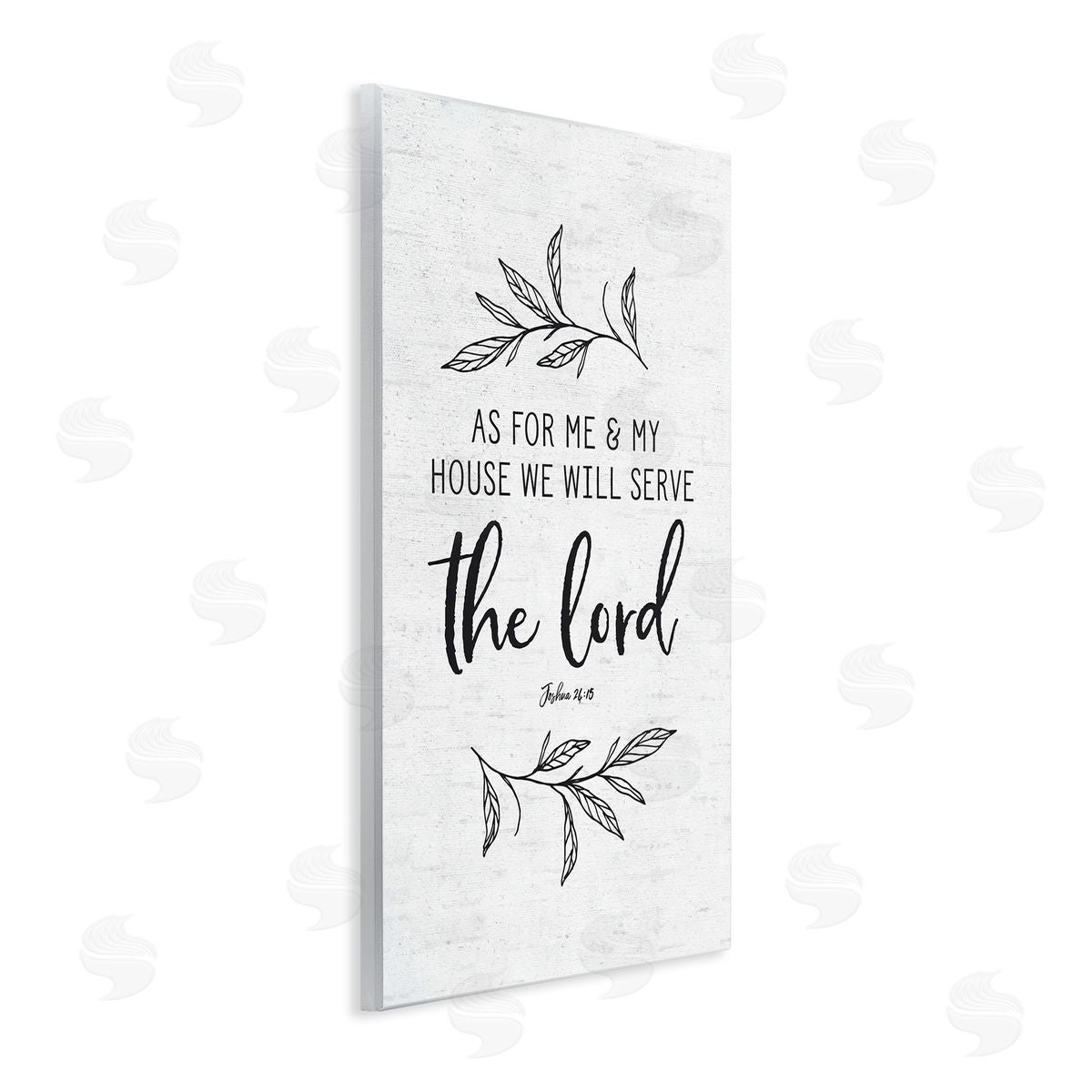 Lettered and Lined Serve The Lord Spiritual Scripture Rustic Botanicals Wall Plaque Art Print