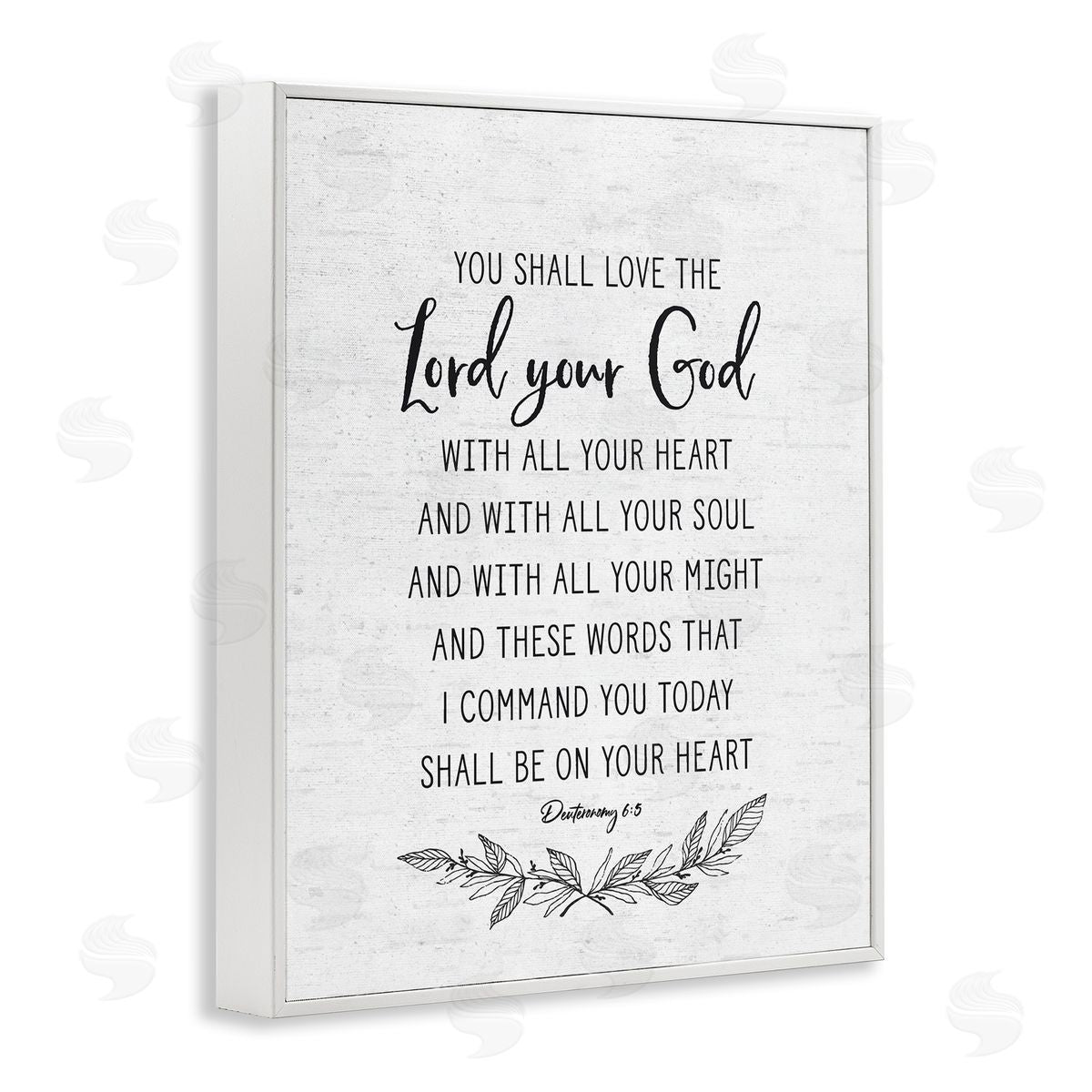 Lettered and Lined Rustic Religious Scripture Verse White Grain Pattern White Framed Giclee Wall Art Print