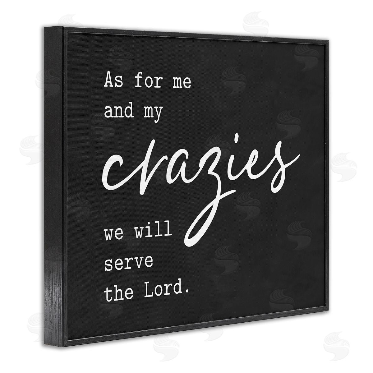 Lettered and Lined Religious Family Quote Serve The Lord Humorous Phrase Black Framed Giclee Wall Art Print