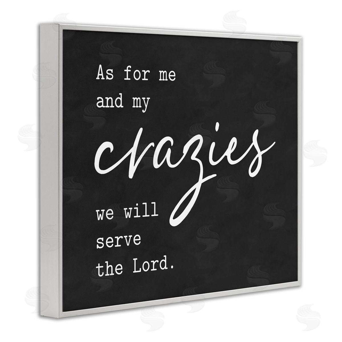 Lettered and Lined Religious Family Quote Serve The Lord Humorous Phrase White Framed Giclee Wall Art Print