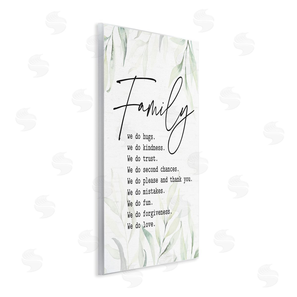 Lettered and Lined Tender Family List Quote Botanical Plant Leaves Wall Plaque Art Print