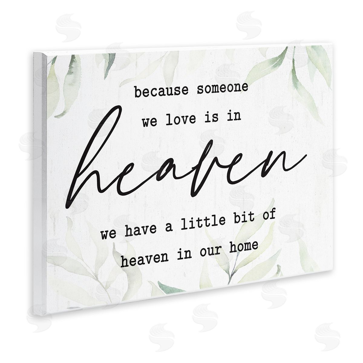 Lettered and Lined Heaven In Our Home Tropical Plant Leaves Wall Plaque Art Print