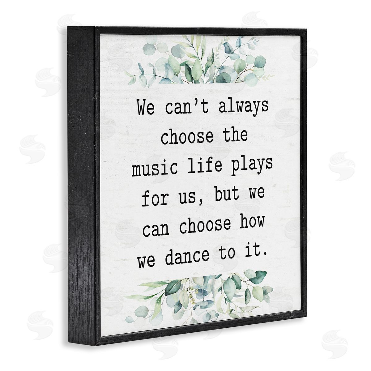 Lettered and Lined Inspirational Music Life Quote Mixed Botanicals Arrangement Black Framed Glicee Wall Art Print