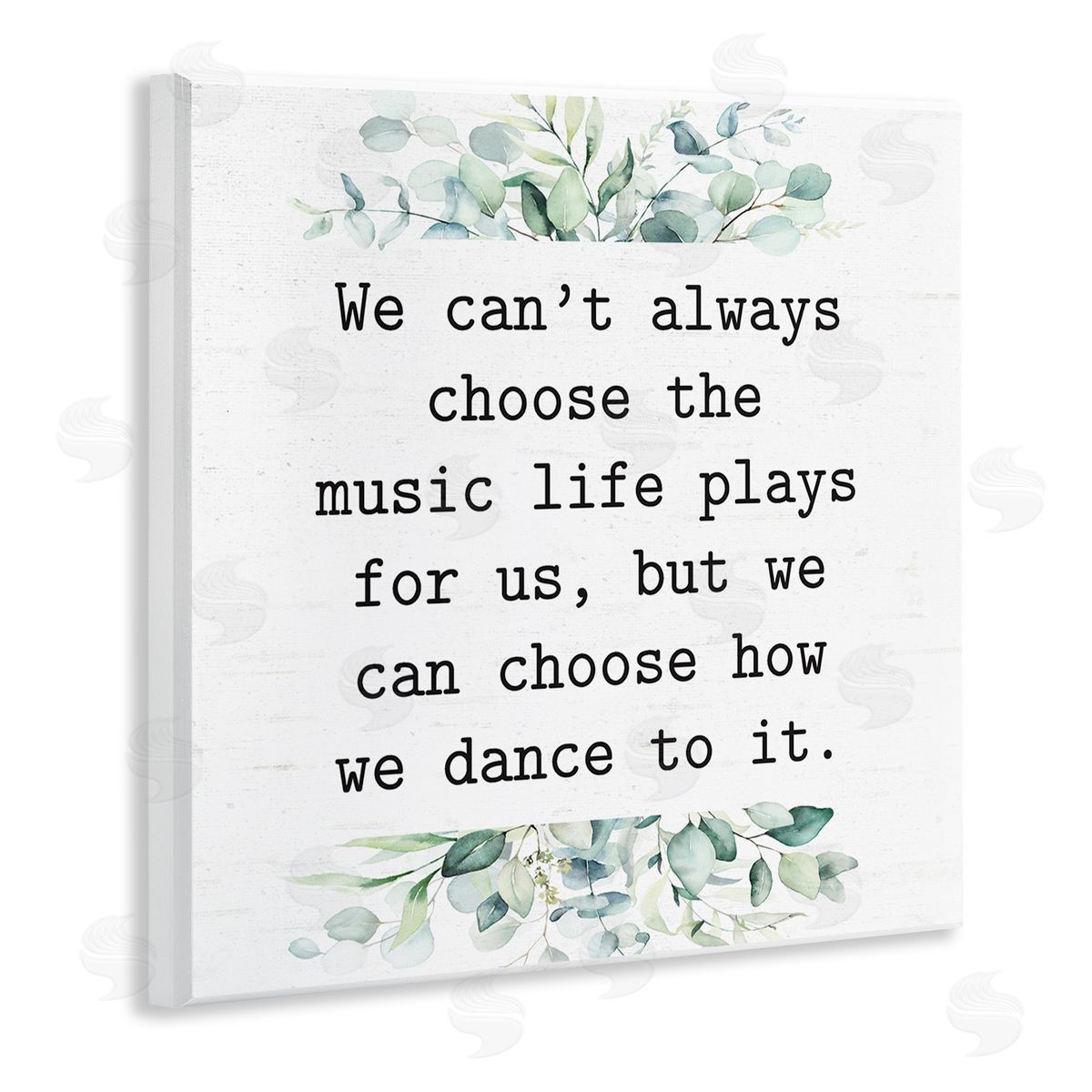 Lettered and Lined Inspirational Music Life Quote Mixed Botanicals Arrangement Wooden Wall Plaque Art Print