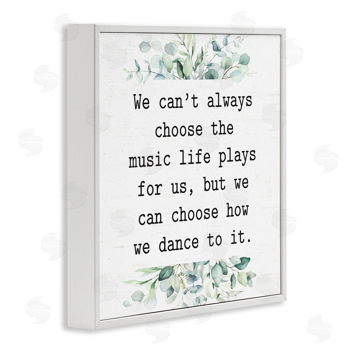 Lettered and Lined Inspirational Music Life Quote Mixed Botanicals Arrangement White Framed Glicee Wall Art Print