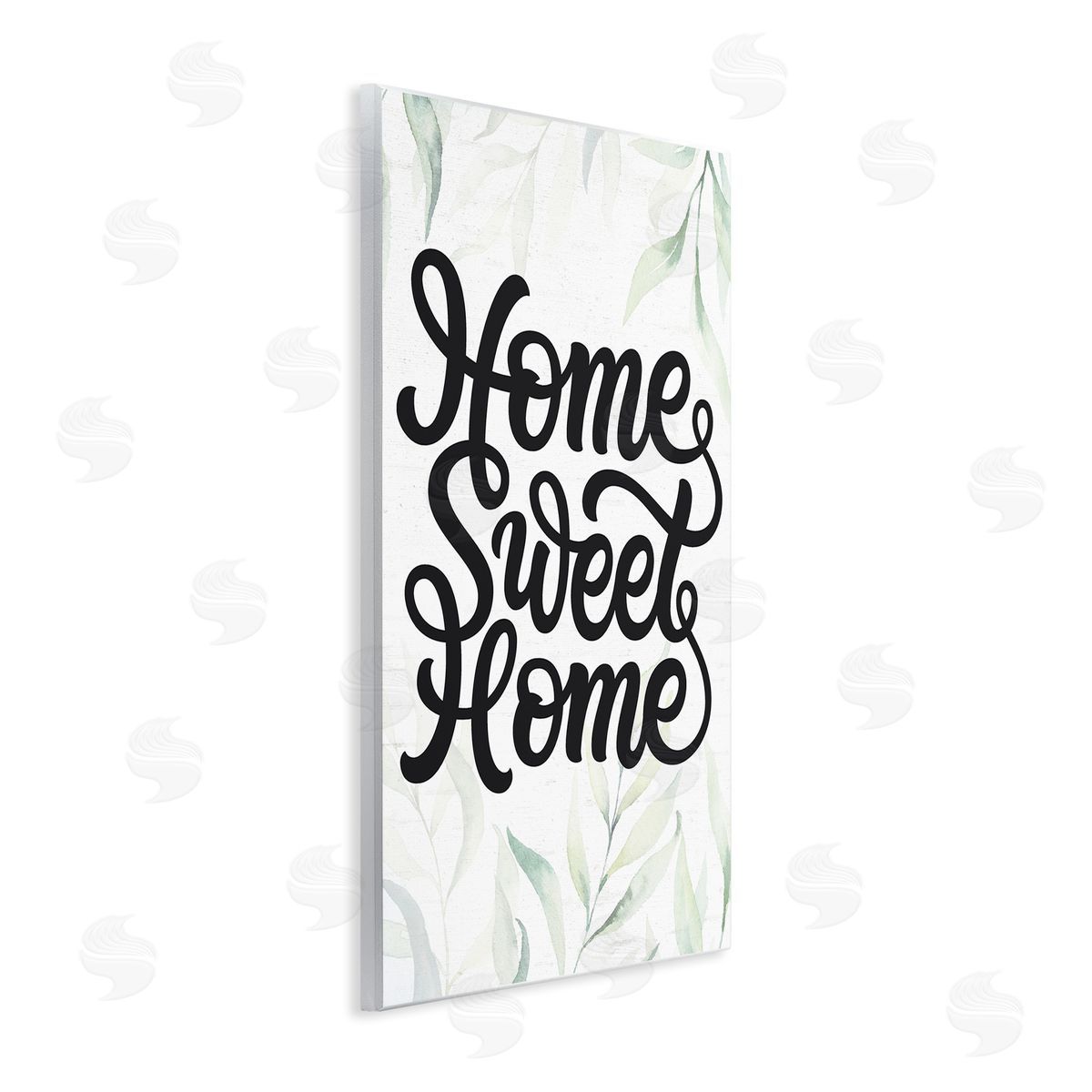 Lettered and Lined Sweet Home Bold Retro Calligraphy Plant Leaves  Wall Plaque Art Print